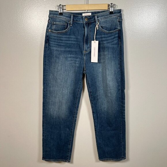 Driftwood Denim - Driftwood Royce Jeans Size 29 High Rise Straight Leg Ankle Medium Wash Blue